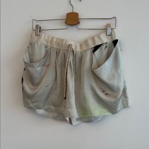 Women's Light Sage Drawcord Athletic Shorts with Pockets